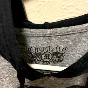 Black and gray chemistry hoodie. Lion with sunglasses and braids size medium